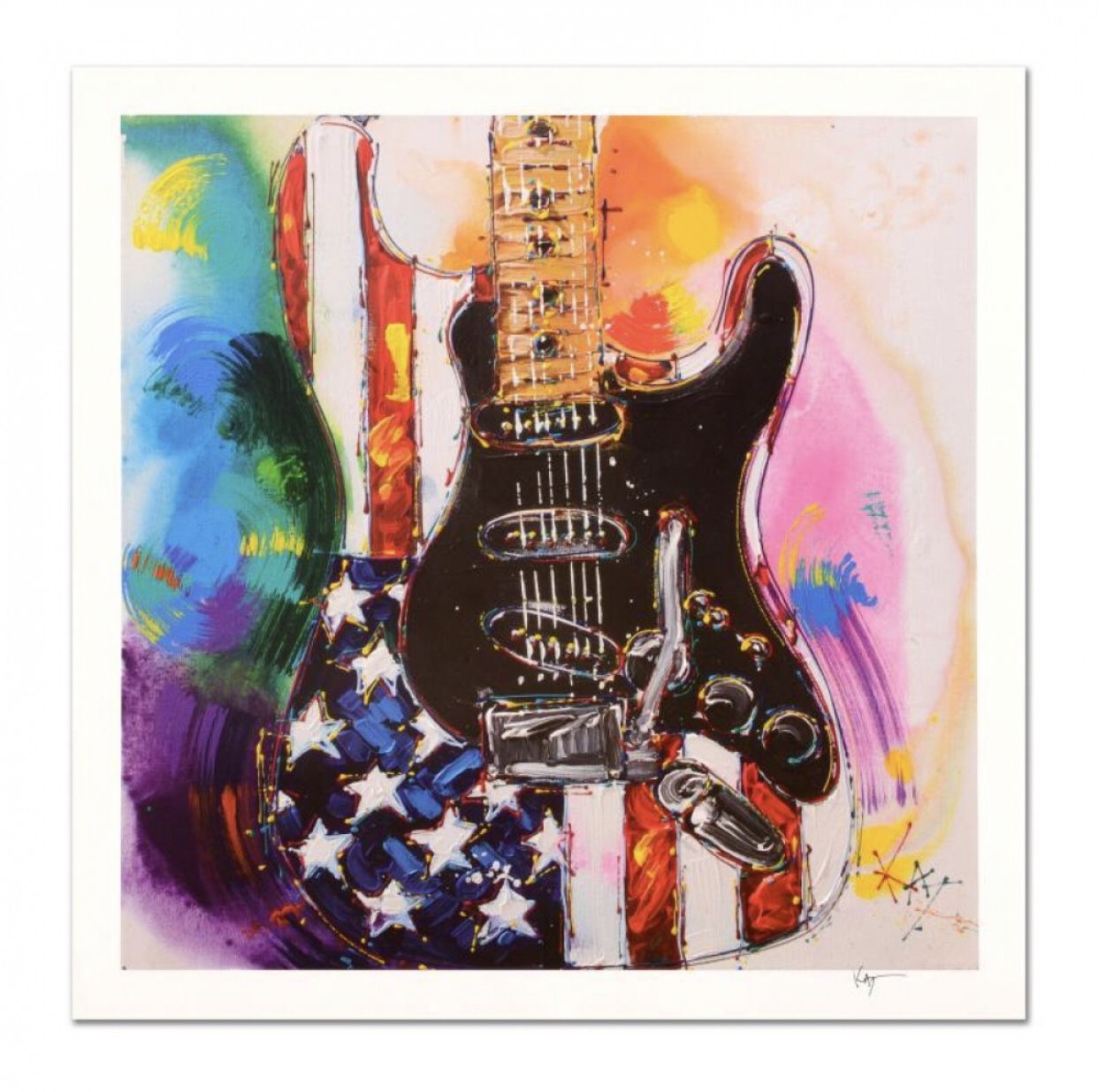 KAT Signed "American Stratocaster" Limited Edition 20x20 Lithograph,All Products : American Fashion Style Bags On Sale