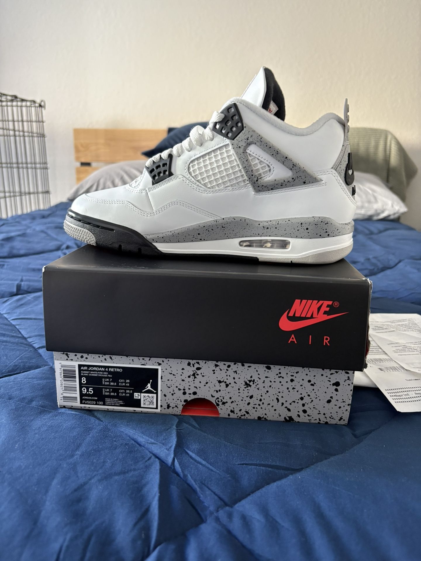 Jordan 4 White Cement Size 8
