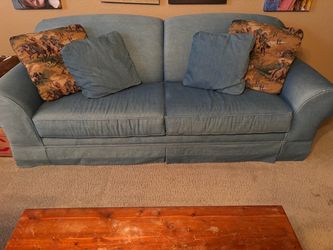Blue Denim Queen Sleeper Sofa – $50 OBO
