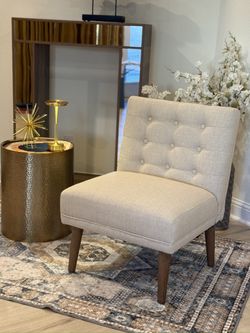 New - beige linen accent chair ( 2 available, 100$ each )