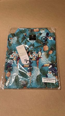 Visive Men’s Hawaiian style Parrot Shirt
