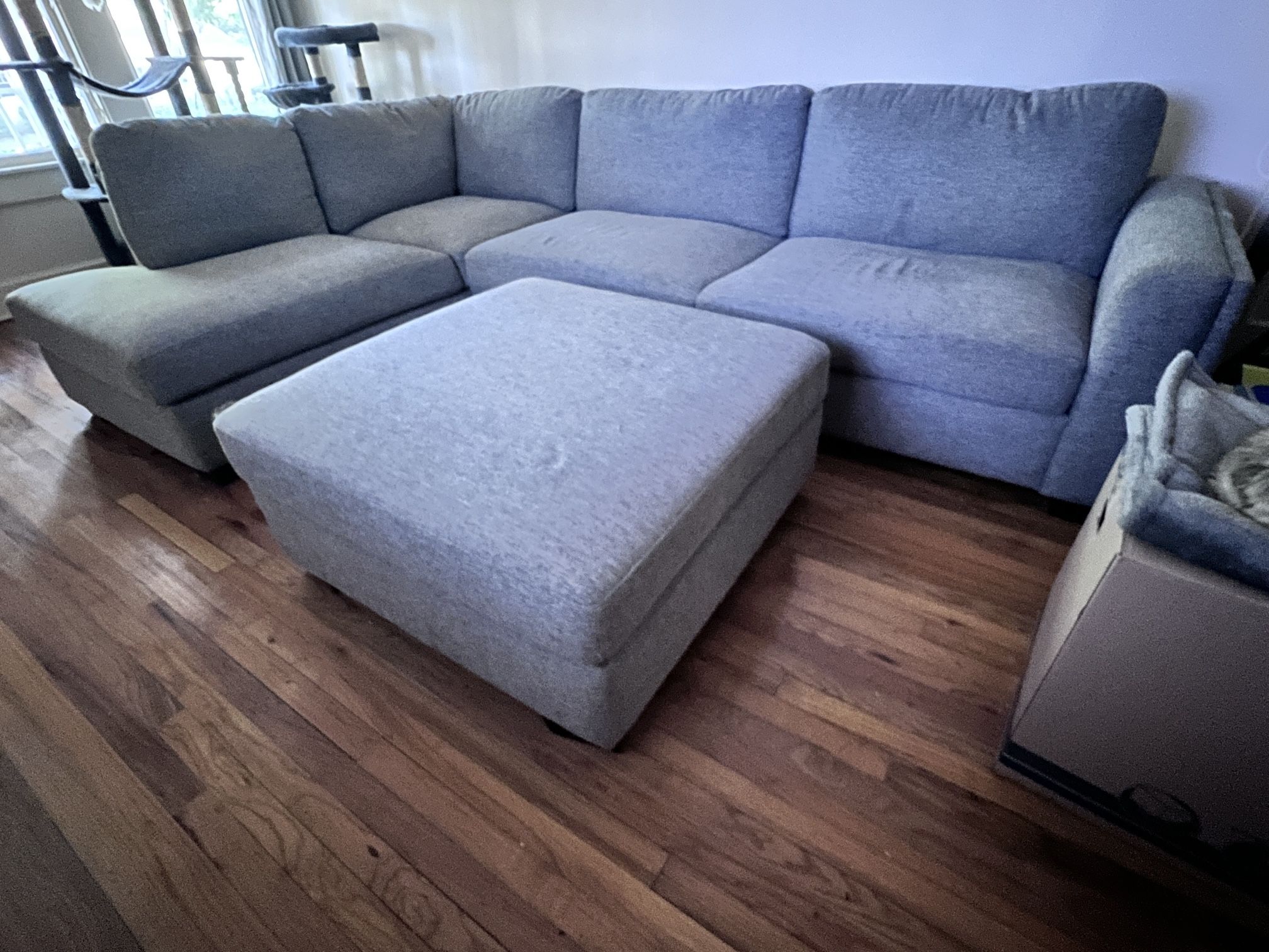 Large Gray Sectional Sofa With Ottoman