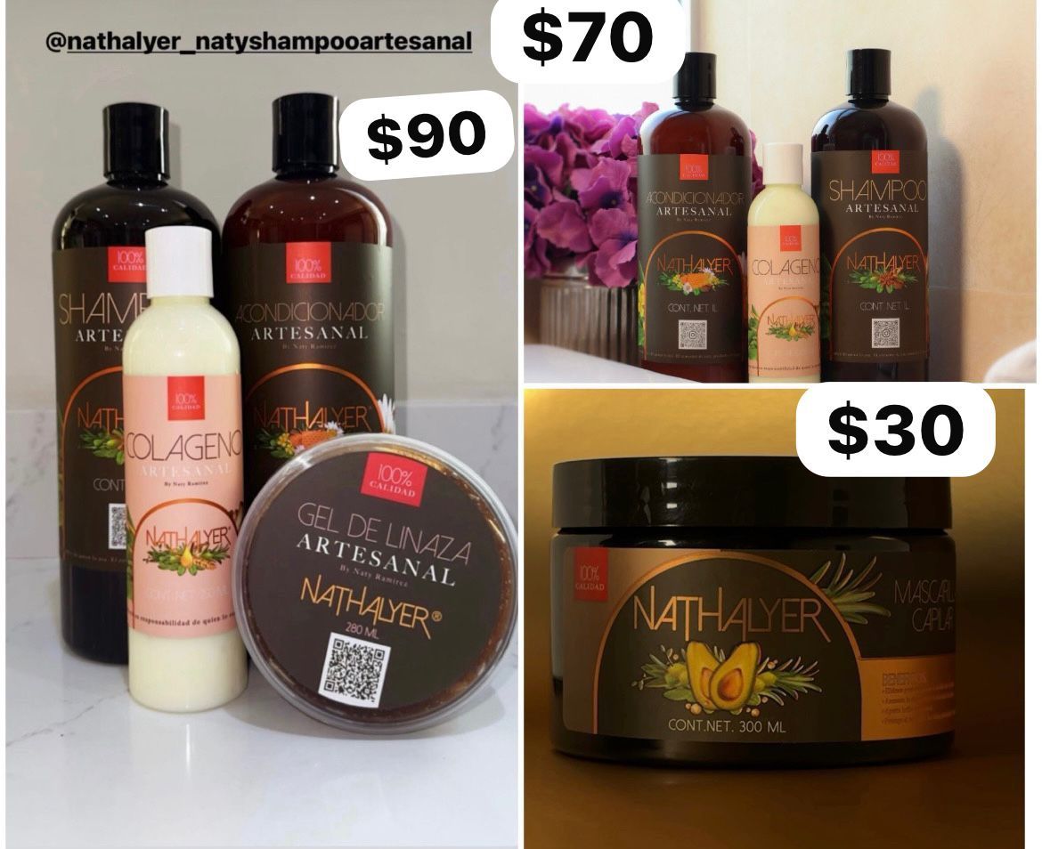 Shampoo Colágeno Condicionados Gel Y Mascarilla artesanal