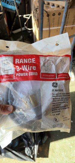 GE Range 3-Wire Power Cord 4ft