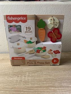 Fisher-Price Wooden Pots & Pans Set - 19 Pieces