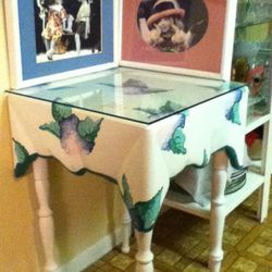 Carved, Hand-painted Tea Table, Kids (?)
