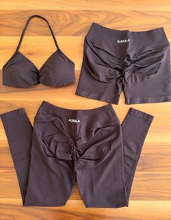 Aurola 3-Piece Workout Set Coffee