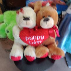 Valentines Puppy Love Bears 22" Plush