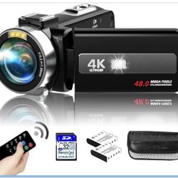 Video Camera 4K Night Vision Camcorder 