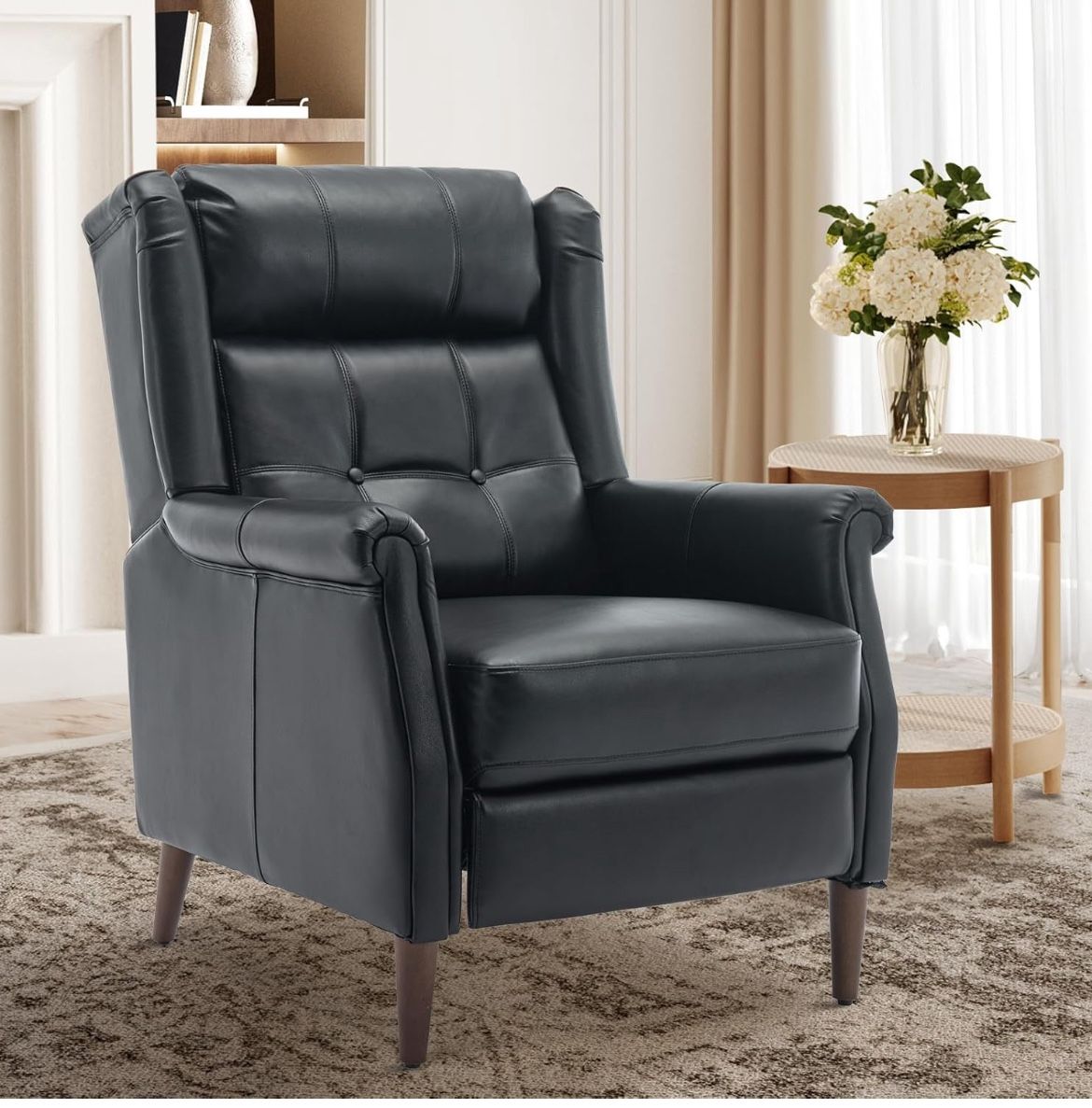 Ergonomic High Wingback Recliner Chair Leather