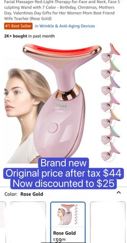 Facial Massager Red-Light-Therapy-for-Face and Neck, Face 𝖲 culpting Wand with 7 Color - Birthday, Christmas, Mothers Day, Valentines Day Gifts for H