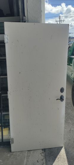 Exterior fiberglass Hurricane 🌀 impact single door with smooth finish approximately 36x79