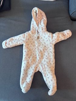 Baby Girl Quilted Floral Snowsuit