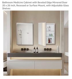 New Idyllor Recessed/Surface Mount Matte White 20x26 Medicine Cabinet
