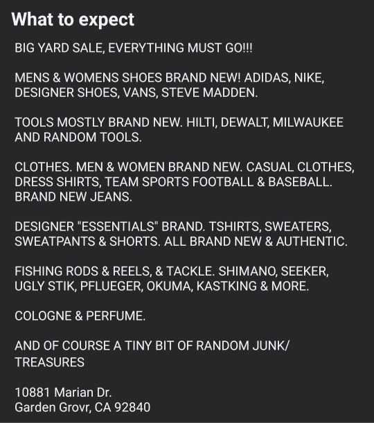 Yard Sale Yard Sale (9/20 @ 7am)