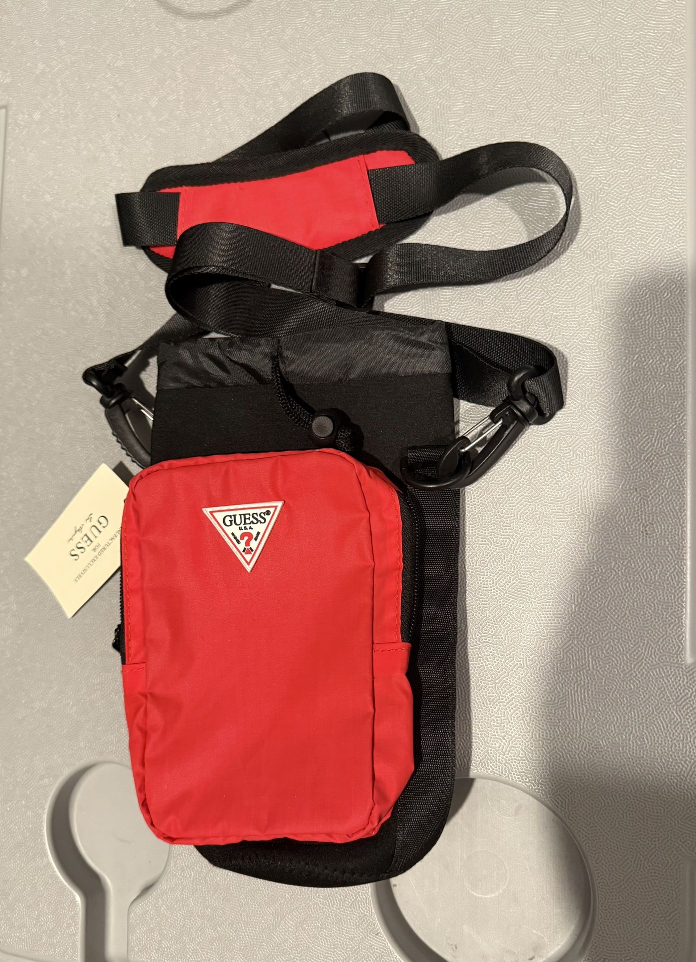 Guess Festival Neoprene Red Water Bottle Holder Crossbody Bag