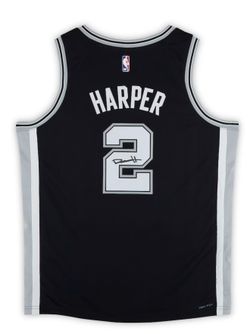 Dylan Harper San Antonio Spurs Autographed Fanatics Authentic Black Nike Icon Edition Swingman Jersey