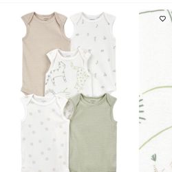   NB Baby 5-Pack Animal Tank Bodysuits