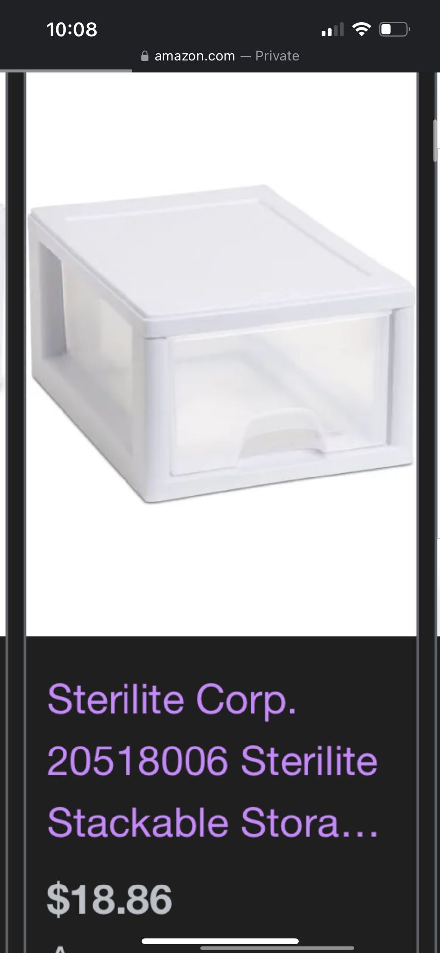 Sterlite Sliding Storage Container