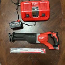 Milwaukee M18 Rapid Charger, XC 5.0 Battery, Sawzall