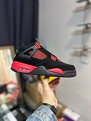 Men's sneakers, black and red