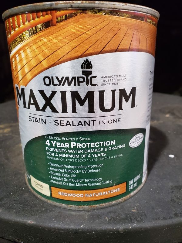 stain olympic maximum redwood sealant naturaltone offerup
