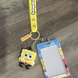 SPONGEBOB KEYCHAIN W/ID CARD HOLDER