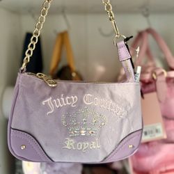 JUICY COUTURE KINGDOM PURPLE SHOULDER/WRISTLET BAG