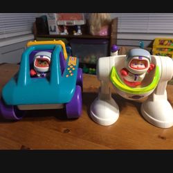 Two little Tikes Space Vehicles With Astronauts