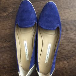 Modern Blue Stylish Woman Flat Shoes Size 6 