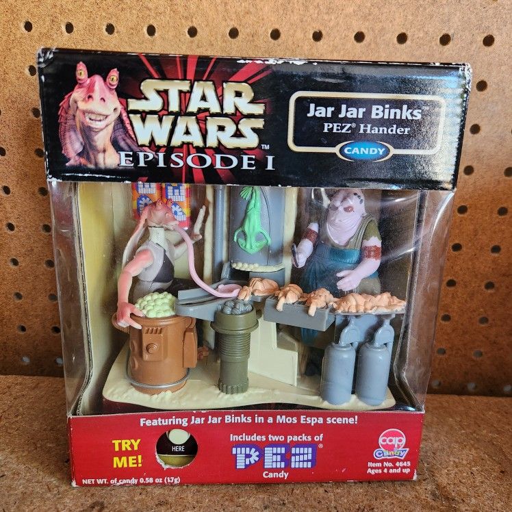 Star Wars Episode 1 Jar Jar Binks PEZ Hander Mos Espa Scene Brand New Sealed