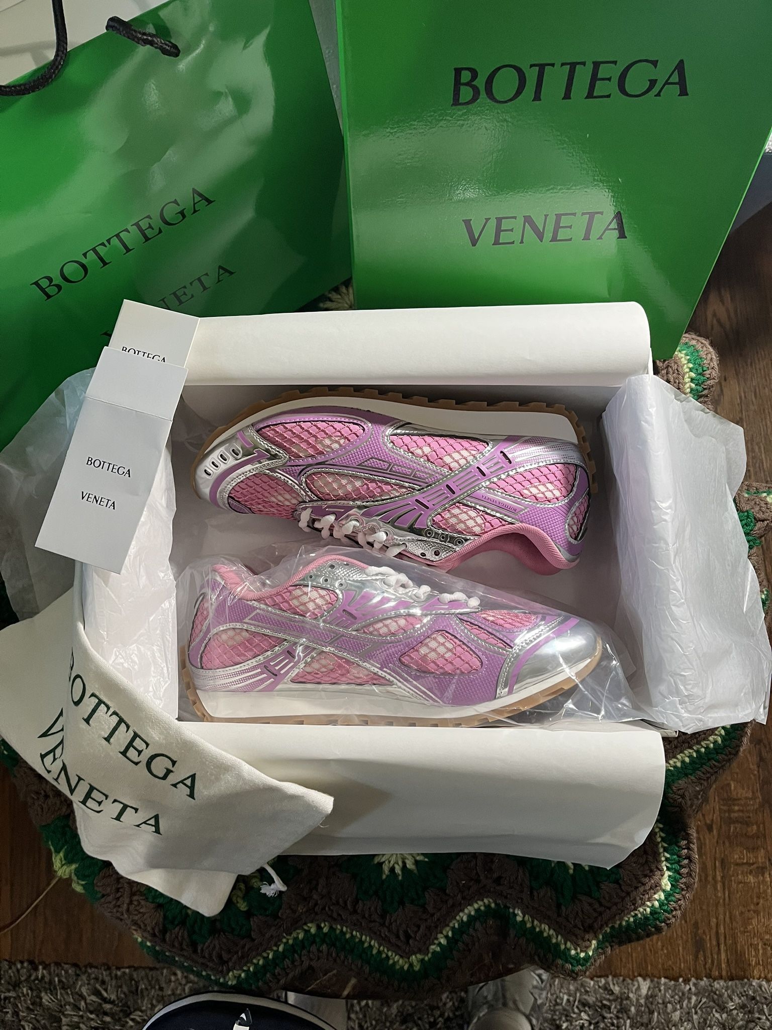 Bottega Veneta Orbit Sneakers P!nk/Silverš„