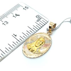 14kt Gold Tri Color Jesus Oval Pendant 1.20grams 152115 5