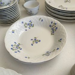  Vintage Bernaurdaud Limoges Porcelain China Nicole oval serving Bowl. Discontinued 