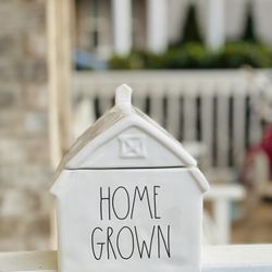 rae dunn home grown canister 