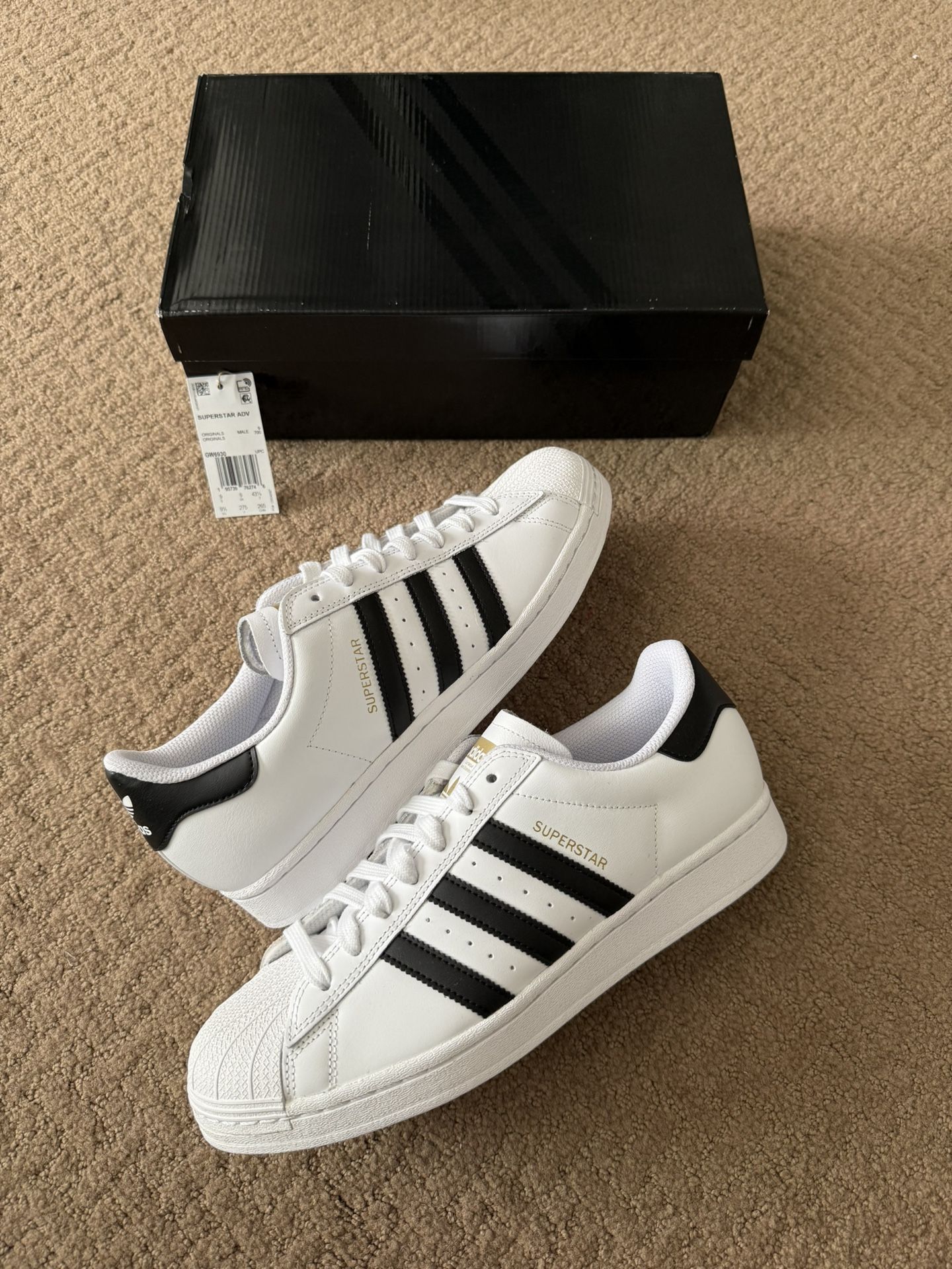 NEW Adidas Superstar ADV White Black (2024) Men’s Size 9.5