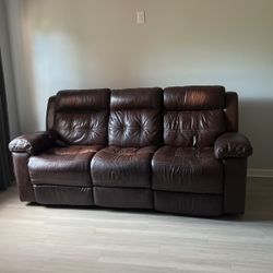 Leather Recliner Sofa 