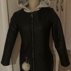 Black Quilted Hooded Jacket