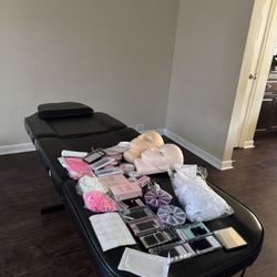 Beginner lash/massage bed with products