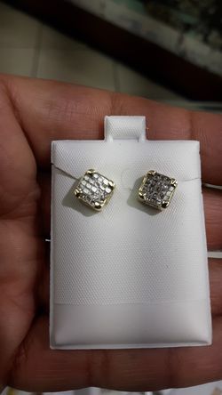 14k gold diamond earrings 1ct diamonds