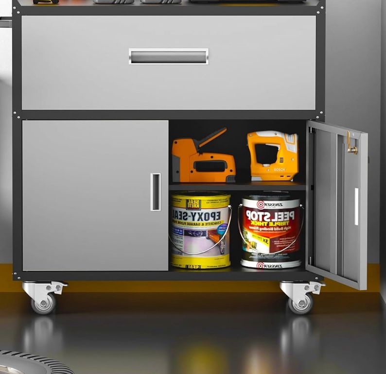 Metal Storage Cabinet with Wheels,