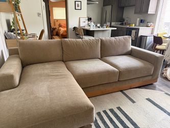 Custom LA-Made Performance Velvet Sectional Sofa w/ Chaise – Like New