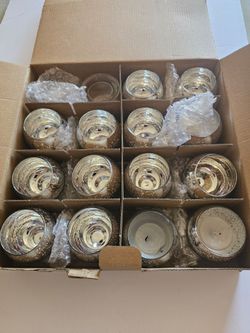 Mercury Glass Votive Candle Holders Set