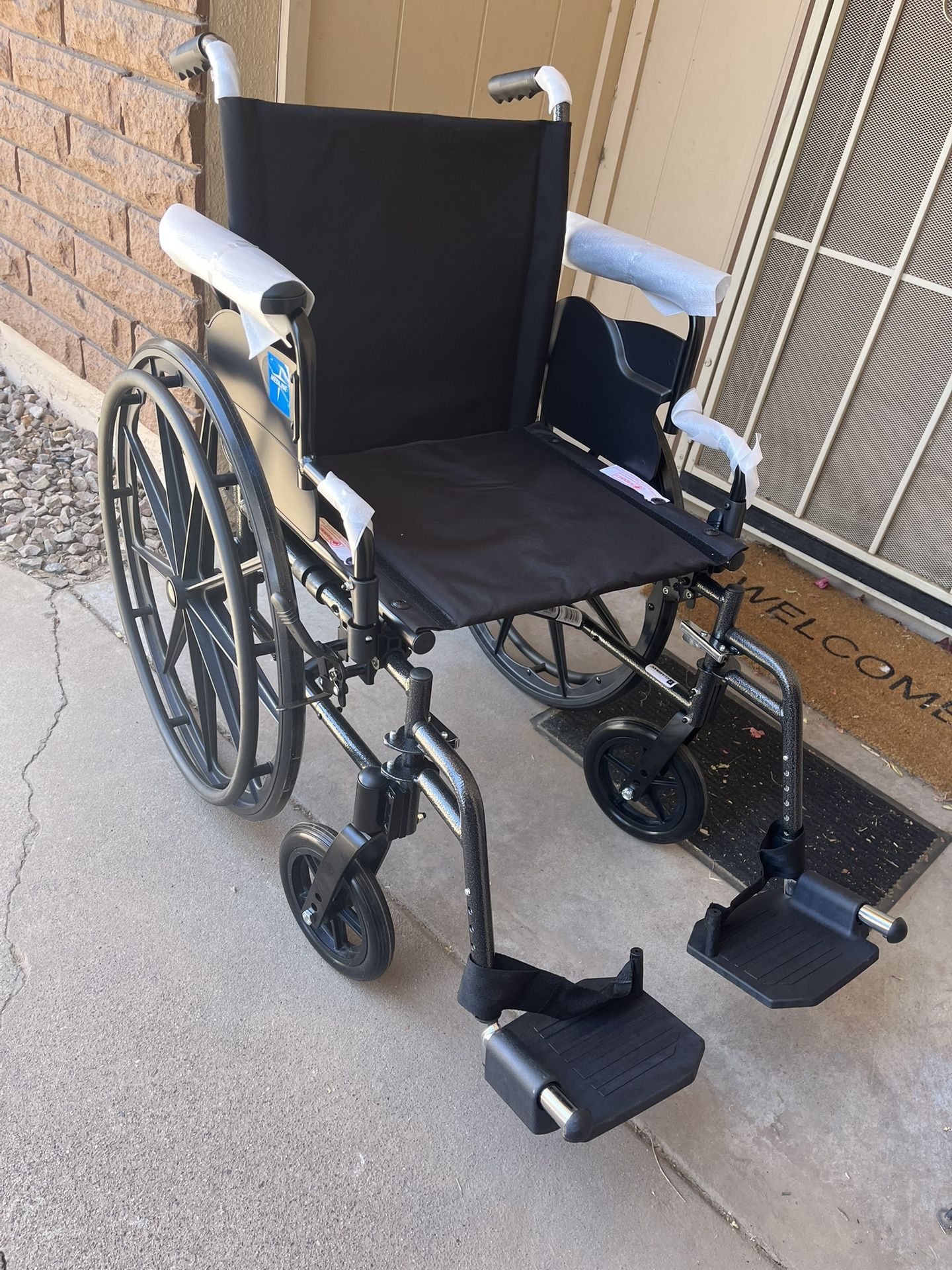 Wheelchair W/Footrests, Brand New, 18” Seat. Adjustable