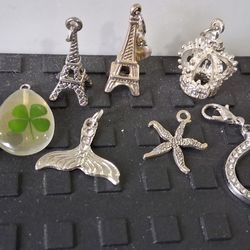 Necklace Charms Pendants Eiffel Tower Mermaid Lucky