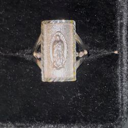 Silver Virgin Mary ring