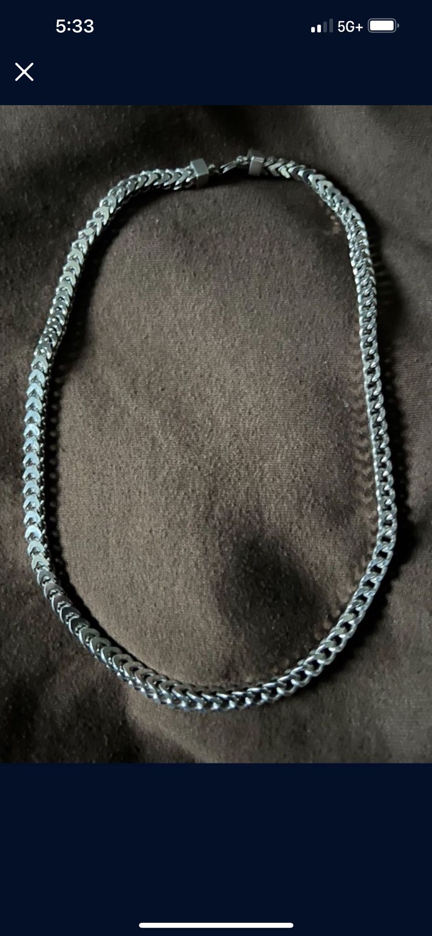 Silver Necklace / Chain - 925DS - 22-24 inch And Great Size . Beautiful chain :) - keywords jewelry- gift - gold - diamond - Great Gift for anyone :)