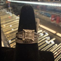 14KT Wedding Ring Set W/ Natural Diamonds 42245-1