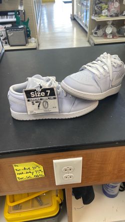 Air Jordan 1 Low White Sneakers Size 7