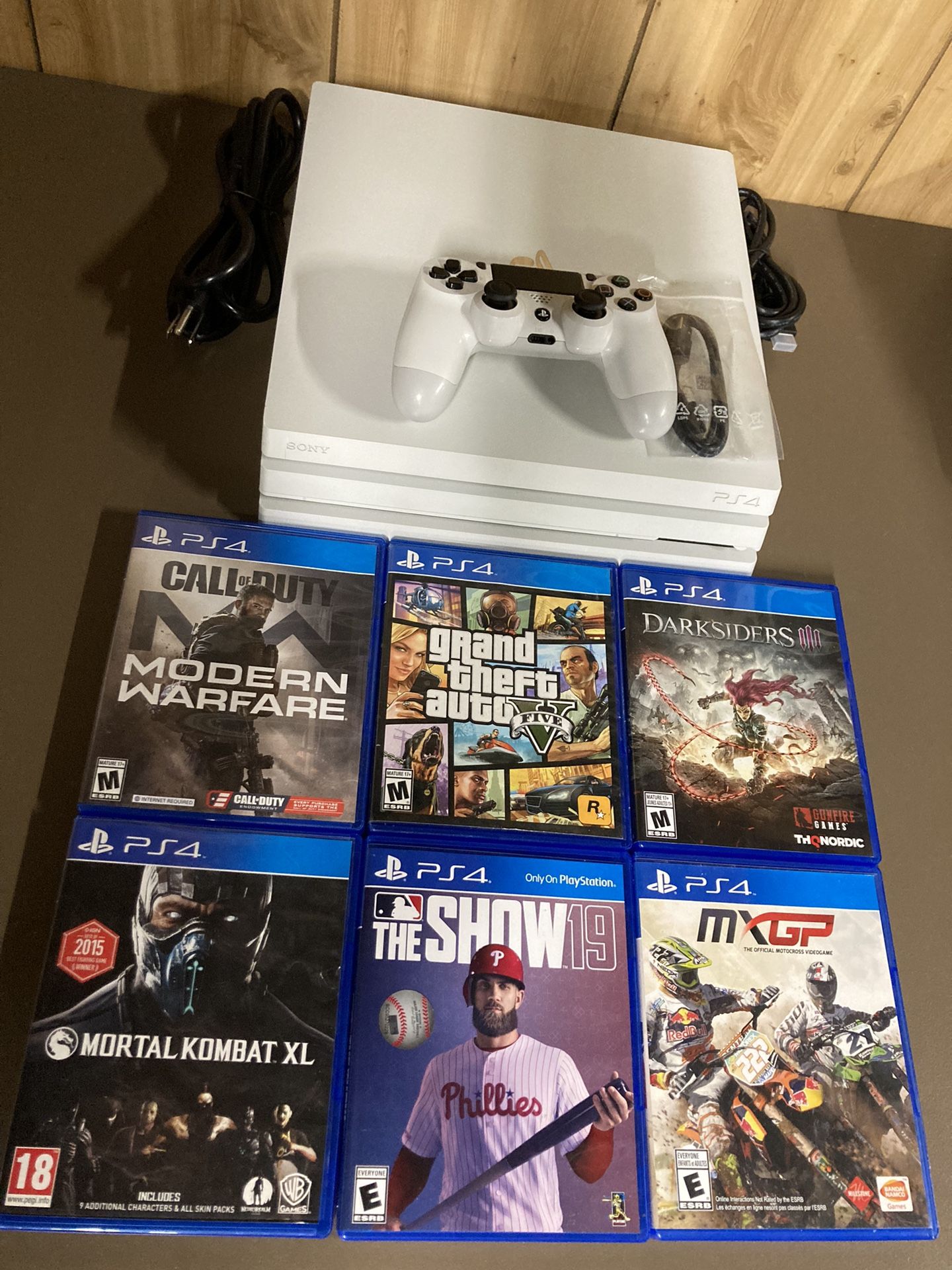 PlayStation 4 Pro Glacier White 1TB PS4 With 6 Cool Popular Games